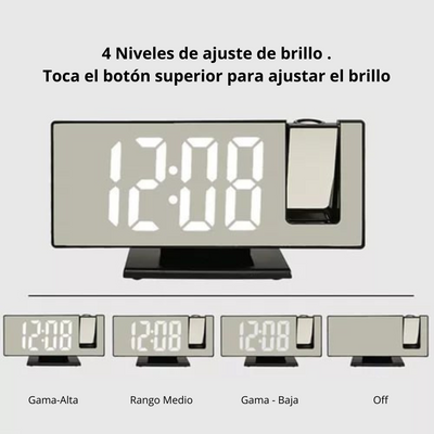 RELOJ DE PROYECCIÓN DIGITAL CON PANTALLA LED AJUSTABLE